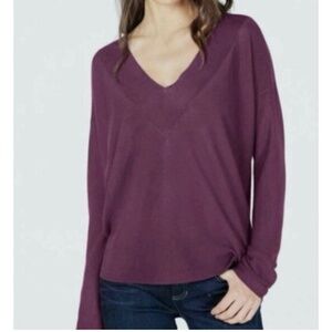 Eileen Fisher purple v neck sweater size large
